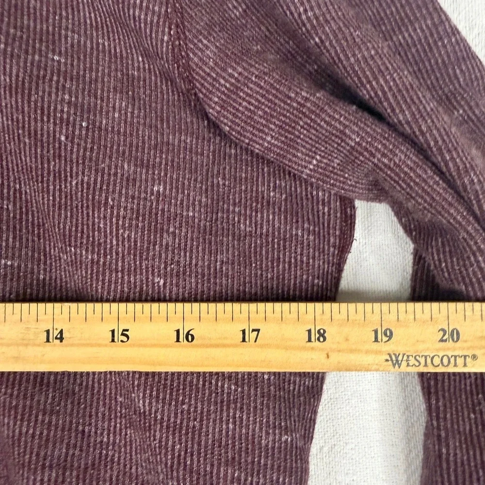 Sonoma Mens Thermal Shirt Large Burgundy Waffle Knit Long Sleeve Crew Neck L